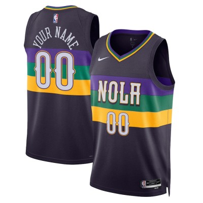 New Orleans Pelicans Custom Unisex Nike Purple 2022 23 Swingman Jersey City Edition